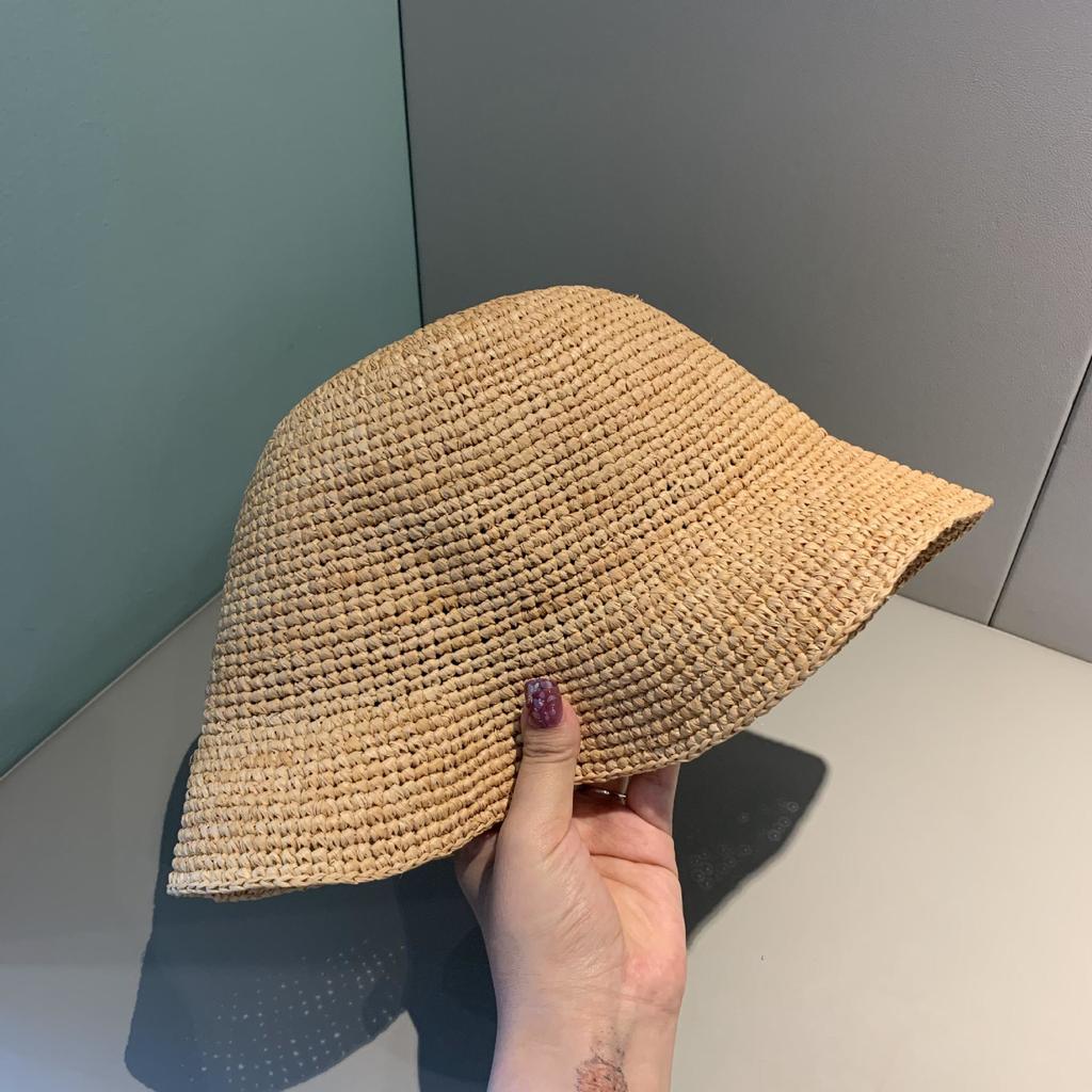 Natural Raffia Straw Bucket Hat for Summer by HitMyNeed