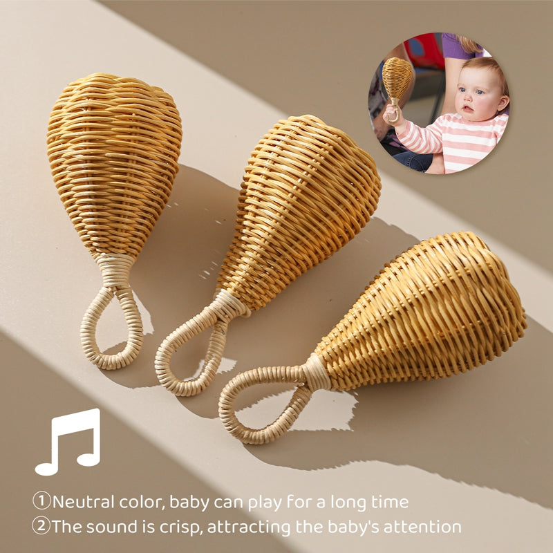 Natural Rattan Baby Rattle Toy by HitMyNeed