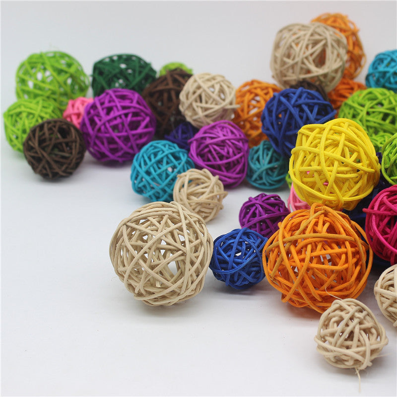 Natural Rattan Balls Decor Set, 25pcs (3cm) by HitMyNeed