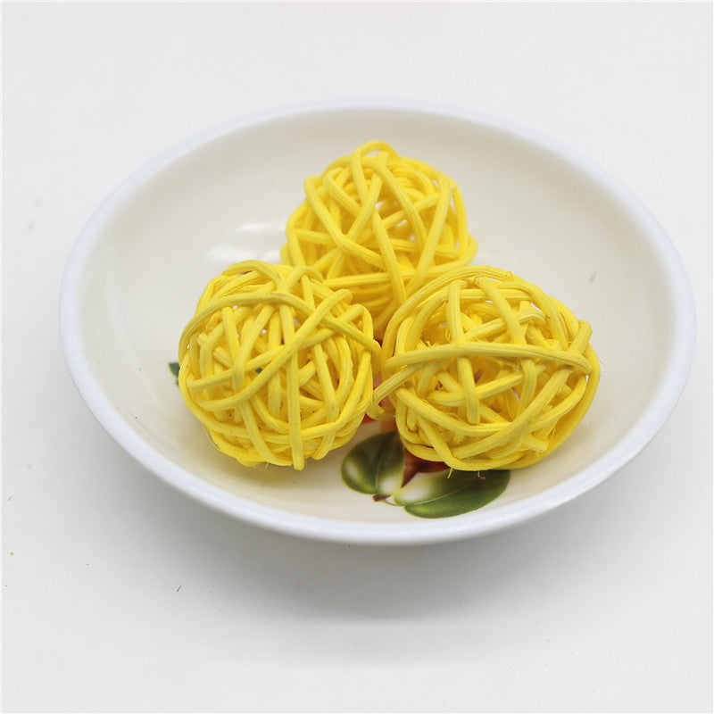 Natural Rattan Balls Decor Set, 25pcs (3cm) by HitMyNeed