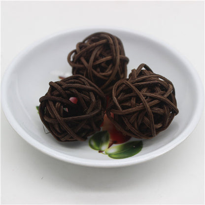 Natural Rattan Balls Decor Set, 25pcs (3cm) coffee by HitMyNeed