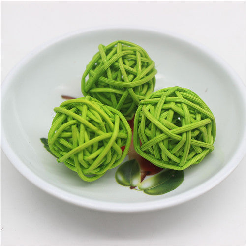 Natural Rattan Balls Decor Set, 25pcs (3cm) green by HitMyNeed