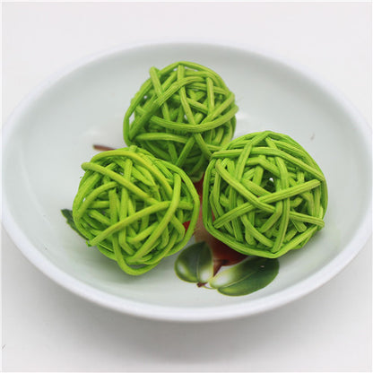 Natural Rattan Balls Decor Set, 25pcs (3cm) green by HitMyNeed