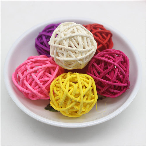 Natural Rattan Balls Decor Set, 25pcs (3cm) mixed-color by HitMyNeed