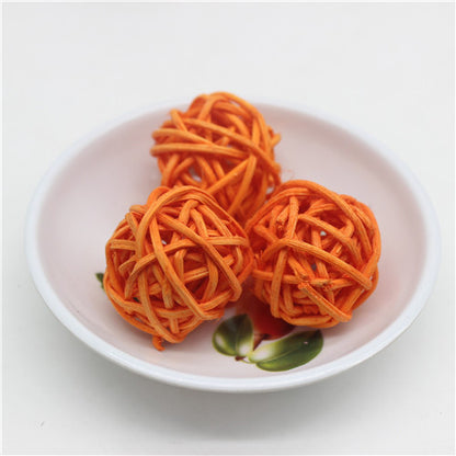 Natural Rattan Balls Decor Set, 25pcs (3cm) orange by HitMyNeed