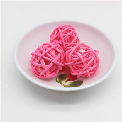 Natural Rattan Balls Decor Set, 25pcs (3cm) pink by HitMyNeed