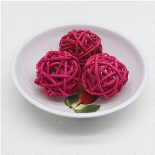 Natural Rattan Balls Decor Set, 25pcs (3cm) rose by HitMyNeed