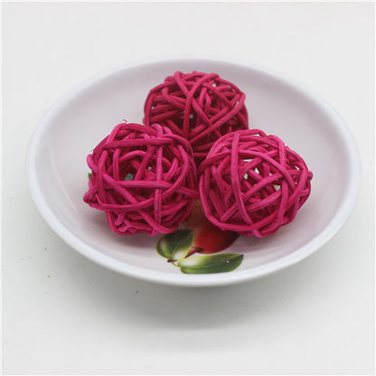 Natural Rattan Balls Decor Set, 25pcs (3cm) rose by HitMyNeed