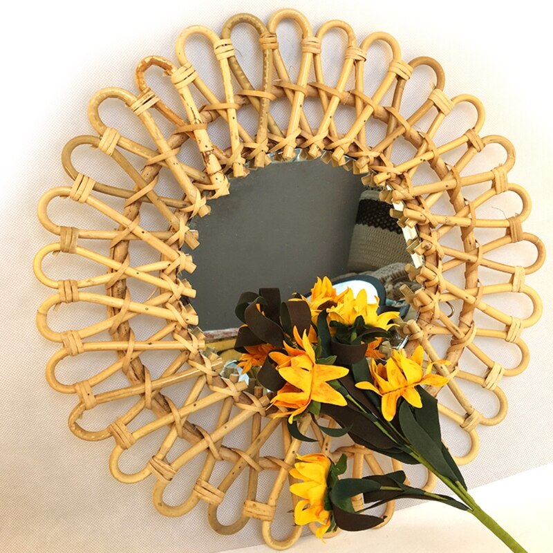 Natural Rattan Round Wall Mirror 40 cm by HitMyNeed
