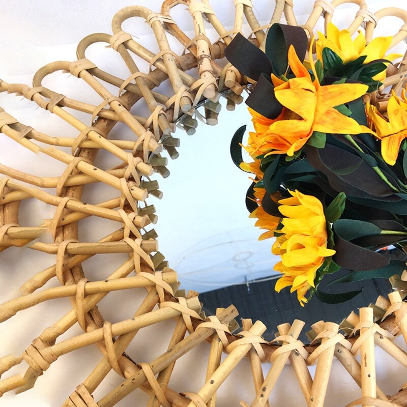 Natural Rattan Round Wall Mirror 40 cm by HitMyNeed