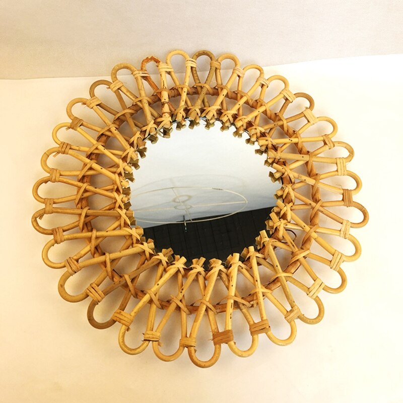 Natural Rattan Round Wall Mirror 40 cm by HitMyNeed