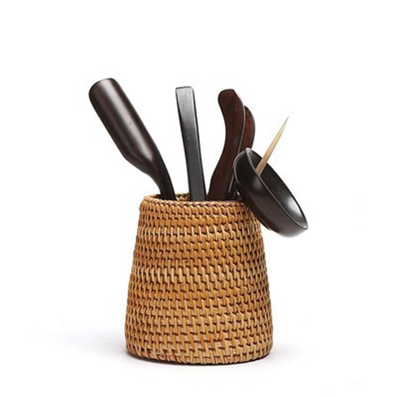 Natural Rattan Storage Basket & Desktop Organizer by HitMyNeed
