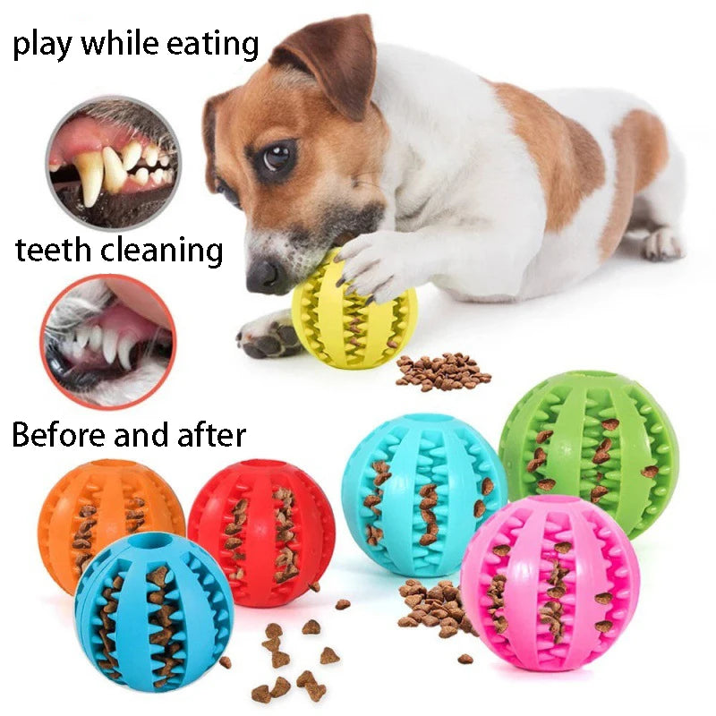 Natural Rubber Dog Treat Ball Chew Toy 5cm by HitMyNeed