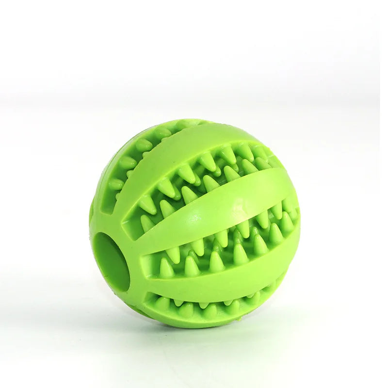 Natural Rubber Dog Treat Ball Chew Toy 5cm green by HitMyNeed