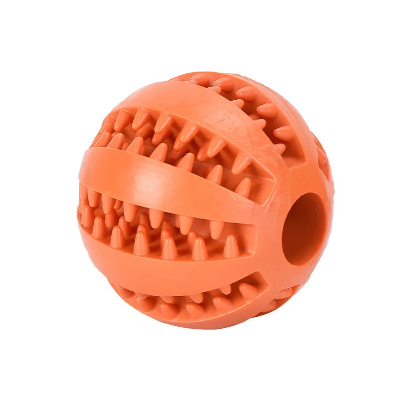 Natural Rubber Dog Treat Ball Chew Toy 5cm orange by HitMyNeed