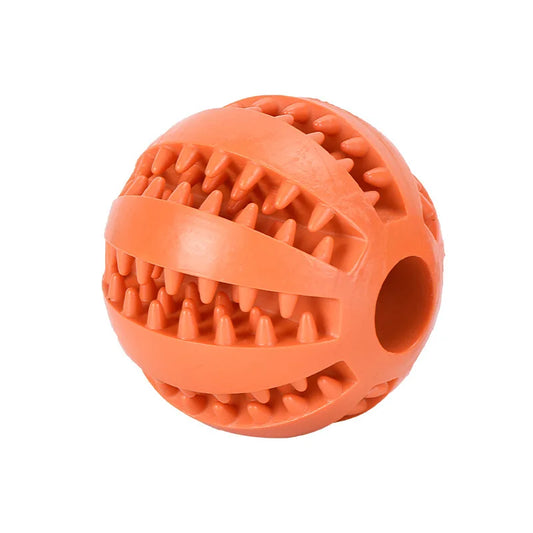 Natural Rubber Dog Treat Ball Chew Toy 5cm orange by HitMyNeed