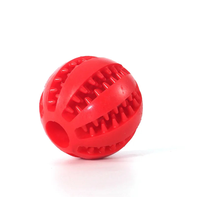 Natural Rubber Dog Treat Ball Chew Toy 5cm red by HitMyNeed