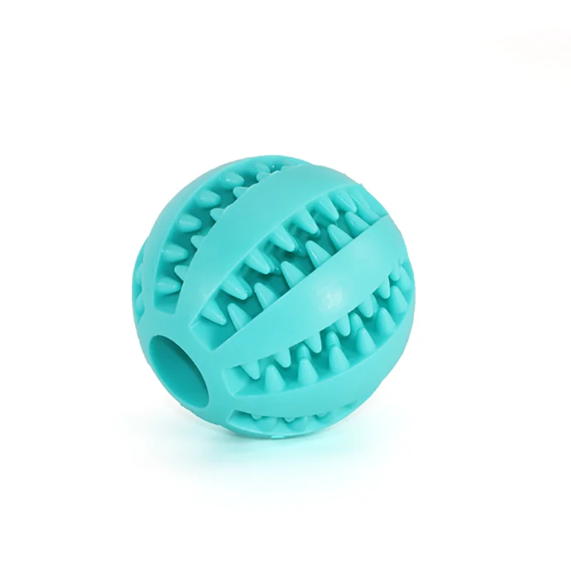 Natural Rubber Dog Treat Ball Chew Toy 5cm sky-blue by HitMyNeed