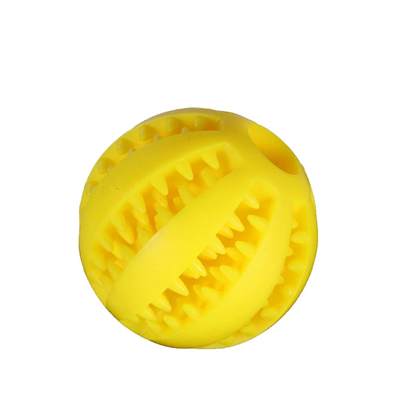 Natural Rubber Dog Treat Ball Chew Toy 5cm yellow by HitMyNeed