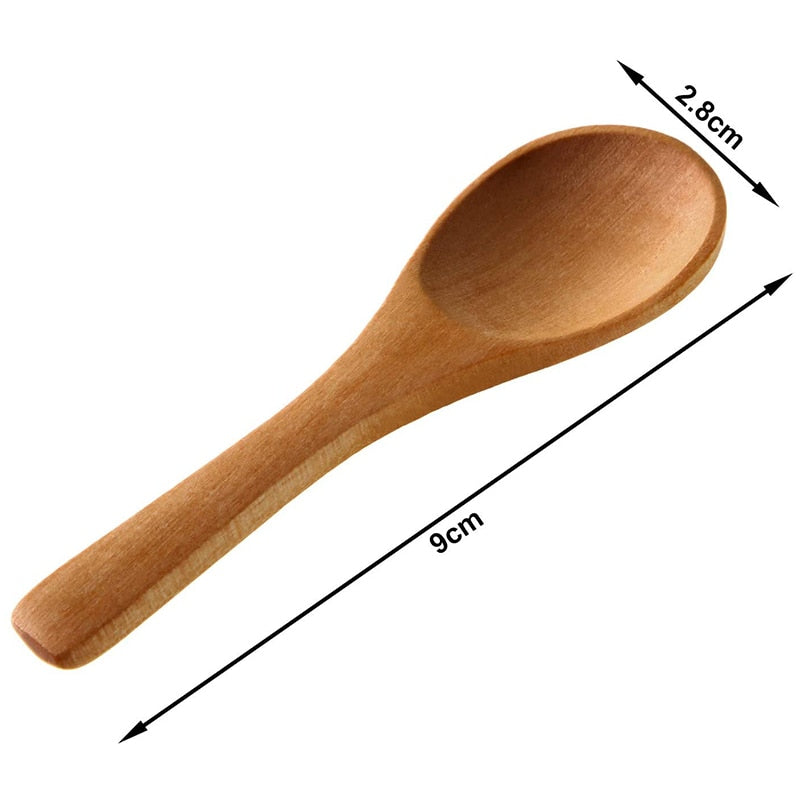 Natural Small Wooden Spoons Set (50 Pieces) by HitMyNeed