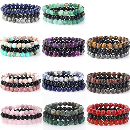 Natural Stone Bracelets Set, 3 Piece by HitMyNeed