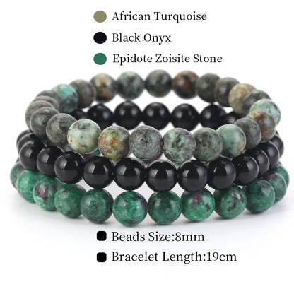 Natural Stone Bracelets Set, 3 Piece by HitMyNeed