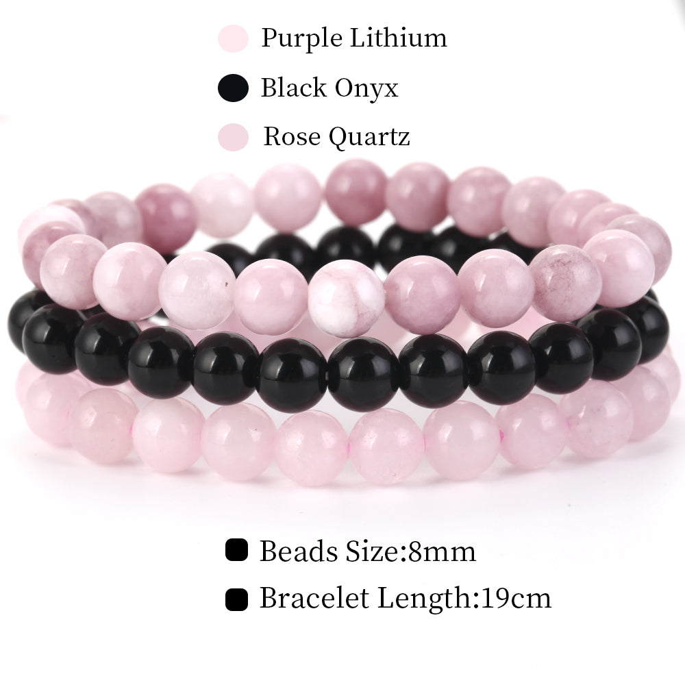 Natural Stone Bracelets Set, 3 Piece by HitMyNeed