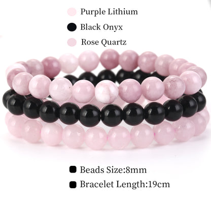 Natural Stone Bracelets Set, 3 Piece by HitMyNeed