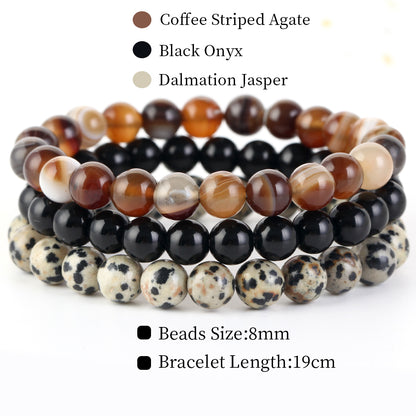 Natural Stone Bracelets Set, 3 Piece set-no-11 s-170mm by HitMyNeed