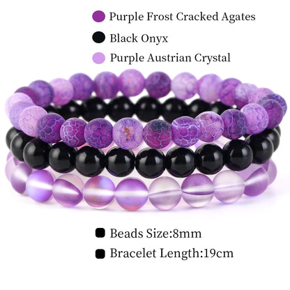 Natural Stone Bracelets Set, 3 Piece set-no-21 l-210mm by HitMyNeed