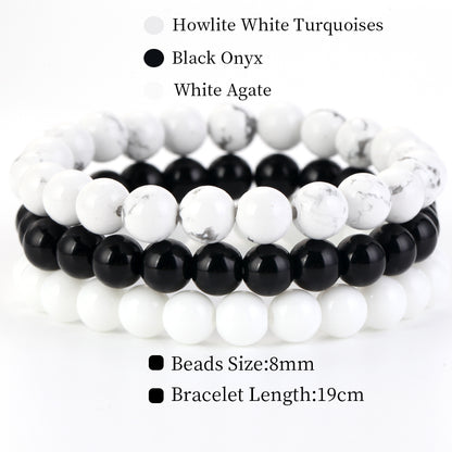Natural Stone Bracelets Set, 3 Piece set-no-33 l-210mm by HitMyNeed