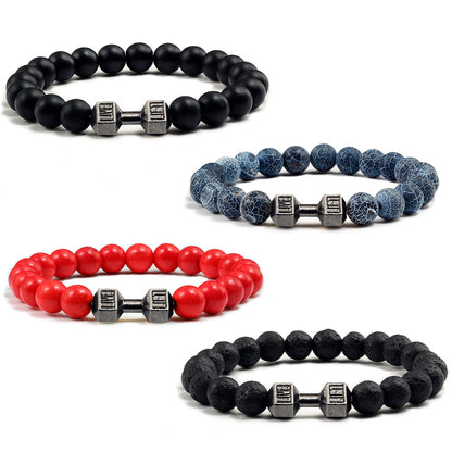 Natural Stone Dumbbell Bracelet for Fitness Lovers by HitMyNeed