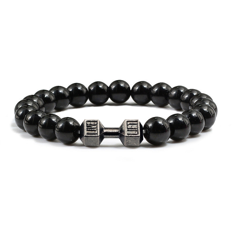 Natural Stone Dumbbell Bracelet for Fitness Lovers by HitMyNeed