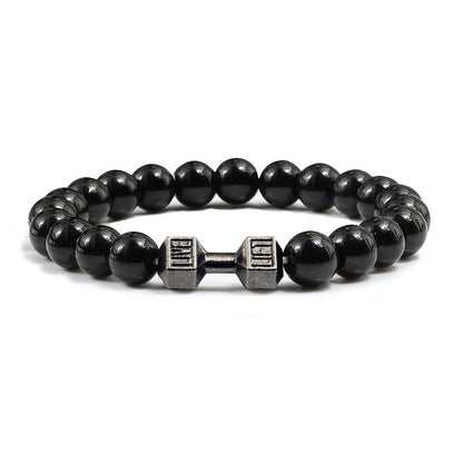 Natural Stone Dumbbell Bracelet for Fitness Lovers by HitMyNeed