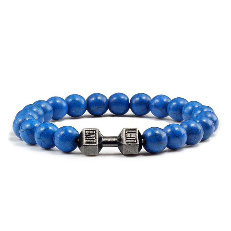 Natural Stone Dumbbell Bracelet for Fitness Lovers by HitMyNeed