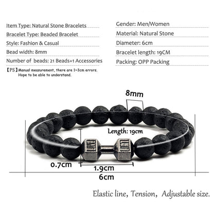 Natural Stone Dumbbell Bracelet for Fitness Lovers by HitMyNeed