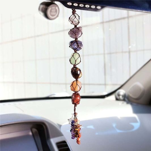 Natural Stone Hanging Chakra Crystals for Car by HitMyNeed