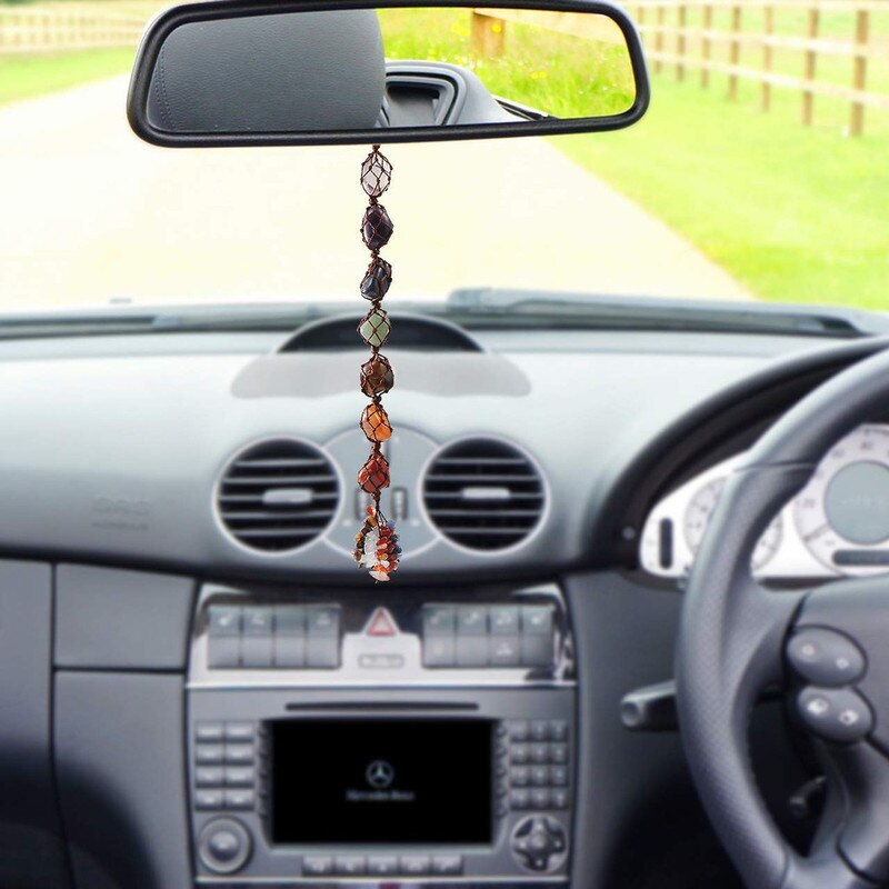 Natural Stone Hanging Chakra Crystals for Car by HitMyNeed