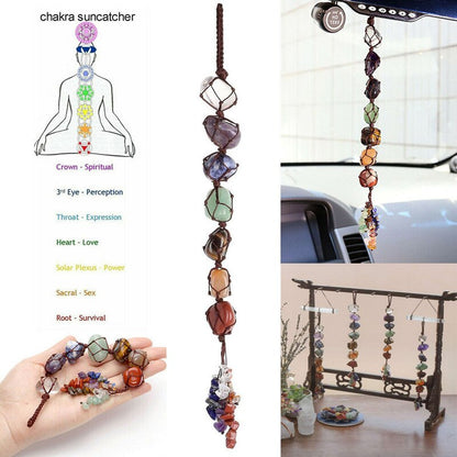 Natural Stone Hanging Chakra Crystals for Car by HitMyNeed
