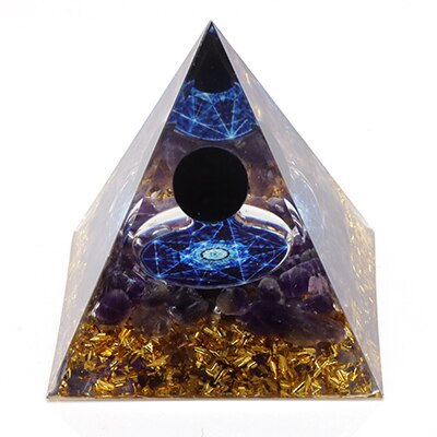 Natural Stone Orgone Energy Pyramid 5cm black-obsidian by HitMyNeed