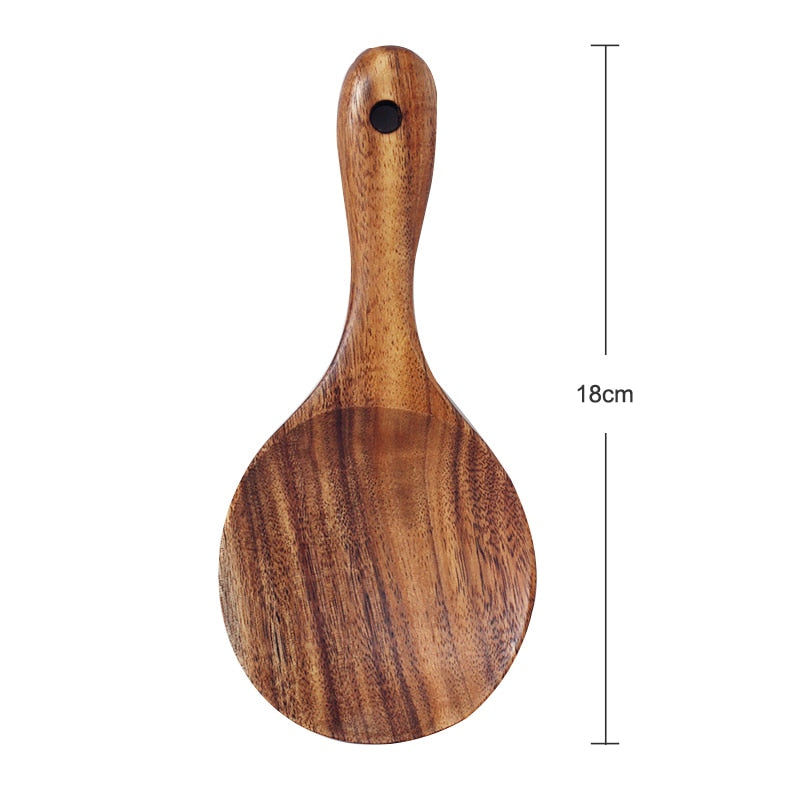 Natural Teak Wooden Rice Spoon 18cm by HitMyNeed