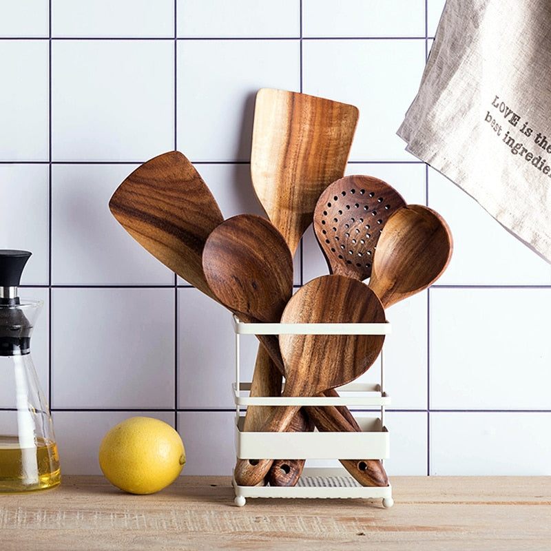 Natural Teak Wooden Rice Spoon 18cm by HitMyNeed