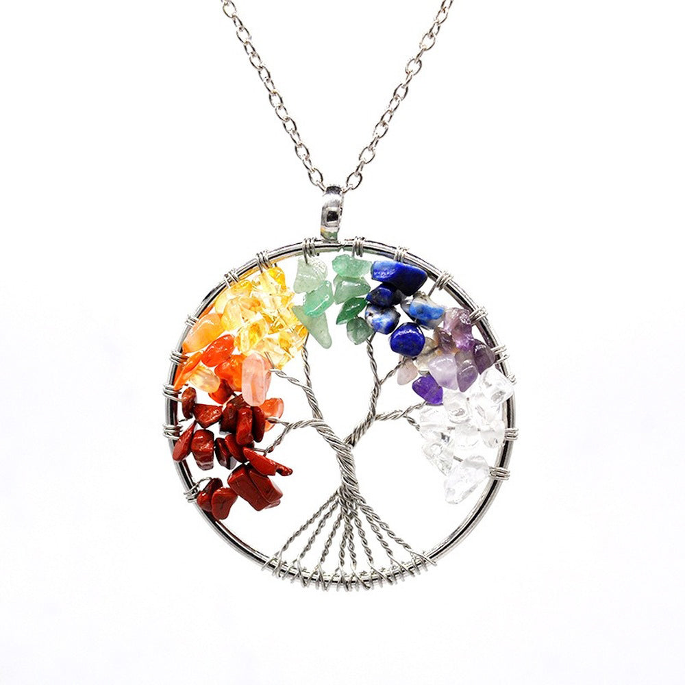 Natural Tree of Life Crystal Pendant Necklace by HitMyNeed
