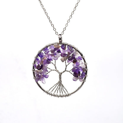 Natural Tree of Life Crystal Pendant Necklace by HitMyNeed
