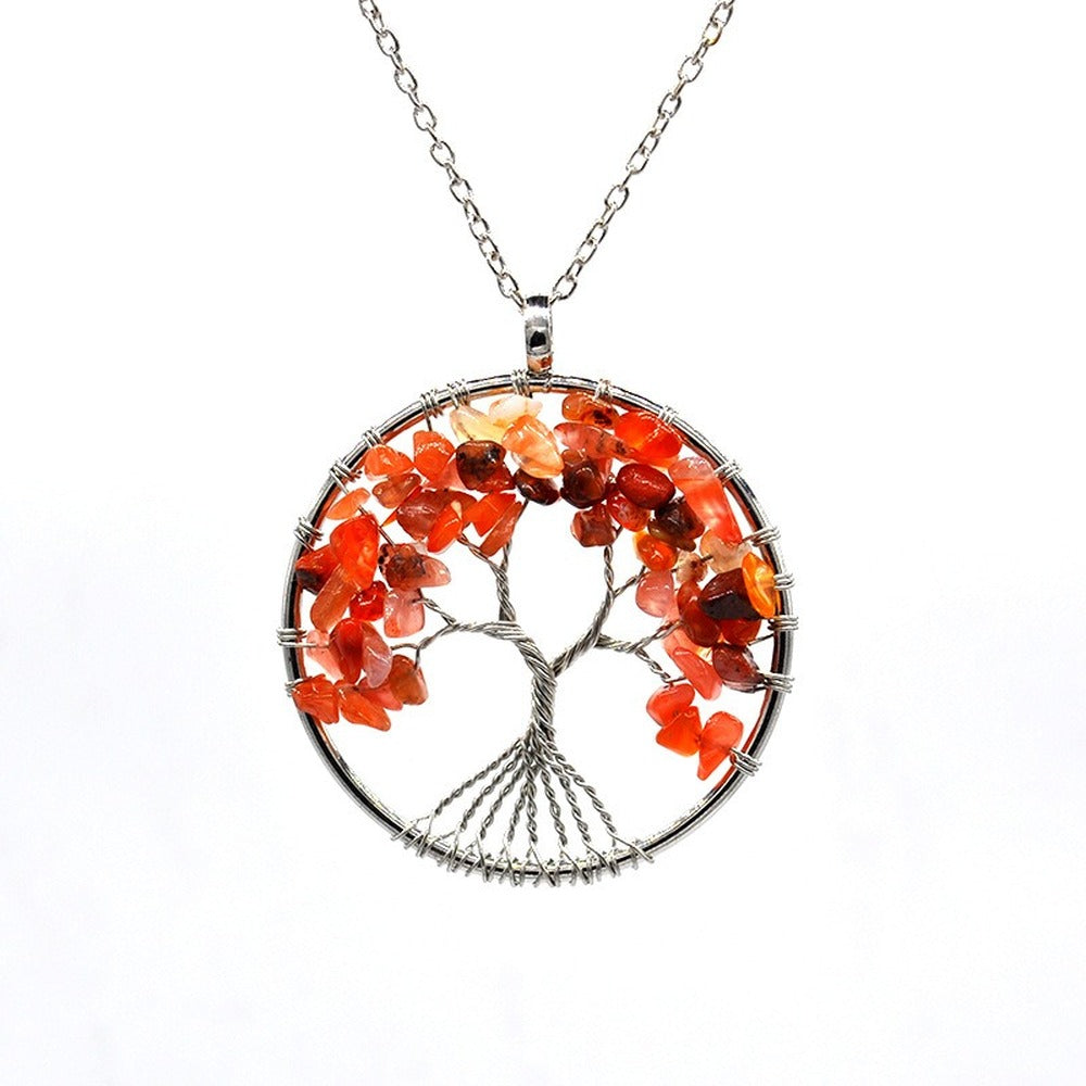 Natural Tree of Life Crystal Pendant Necklace by HitMyNeed
