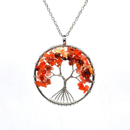 Natural Tree of Life Crystal Pendant Necklace by HitMyNeed