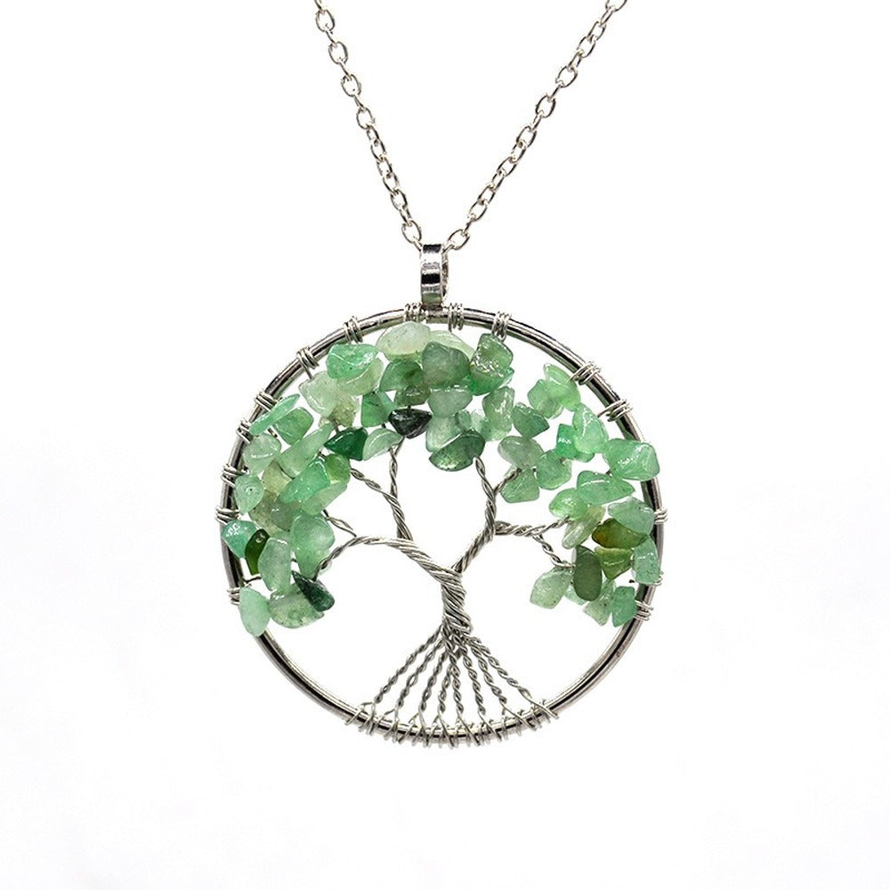 Natural Tree of Life Crystal Pendant Necklace by HitMyNeed