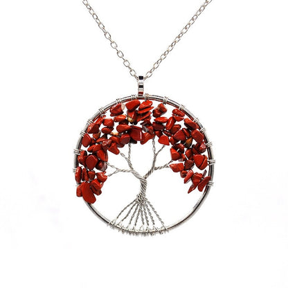 Natural Tree of Life Crystal Pendant Necklace by HitMyNeed
