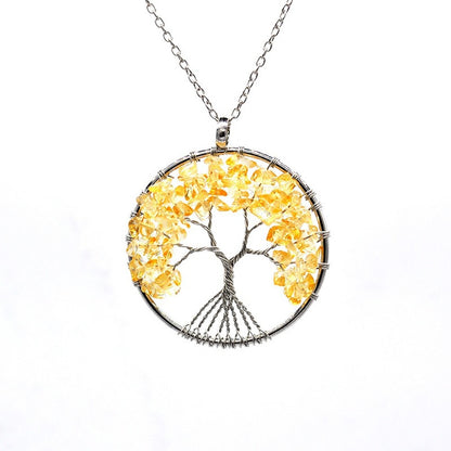 Natural Tree of Life Crystal Pendant Necklace by HitMyNeed