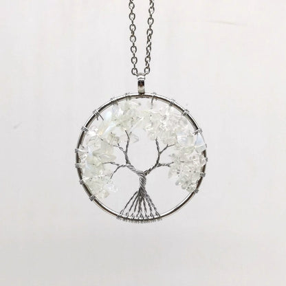 Natural Tree of Life Crystal Pendant Necklace opal by HitMyNeed